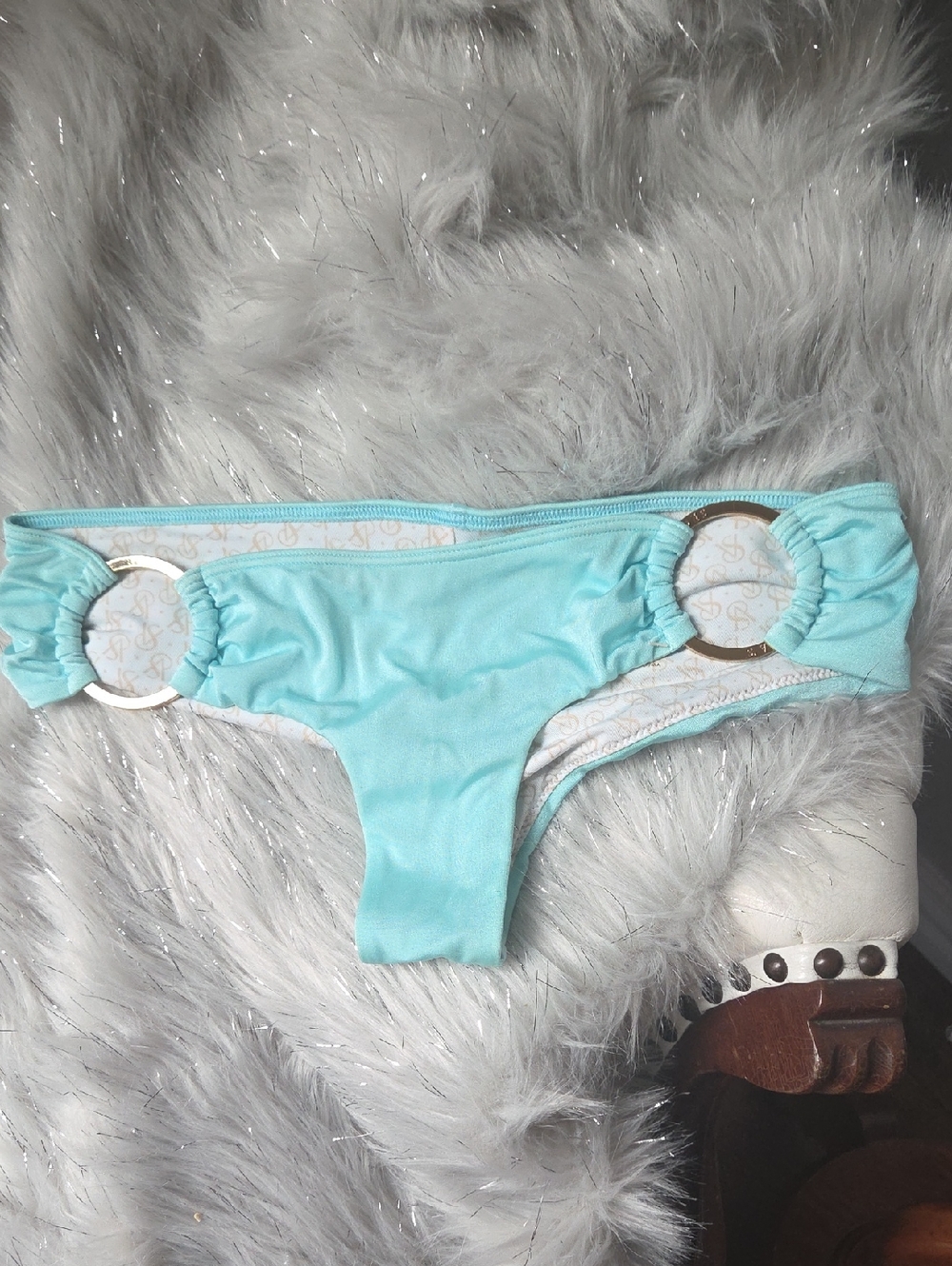 Victoria's Secret Light Blue Bikini Bottom with Ring Detail